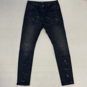 Switch Remarkable Slim Taper Fit Distressed Black Jeans Mens 32x32